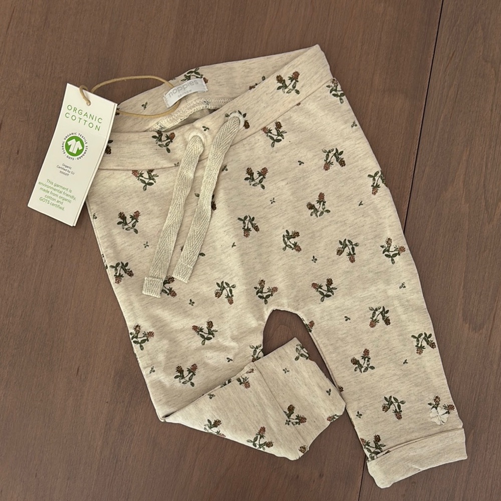 NWT Noppies Organic Cotton Baby Pants with floral Print